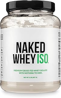 NAKED Whey Isolate Protein - Only 2 Ingredients, 30g Grass-Fed Protein, Zero Carb, Unflavored, Undenatured, Non-GMO, No Soy, Gluten-Free, No Preservatives - 28 Servings