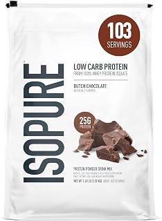 Isopure Low Carb Whey Isolate Protein Powder, Dutch Chocolate 7.5 LB | 25g Protein Per Serving, 100% Whey Protein Isolate, Gluten Free, with Added Vitamins for Immune Support & Muscle Recovery