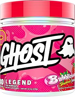 GHOST Legend Pre-Workout Powder, Bubblicious Strawberry Splash, 30 Servings | Pre-Workout with 300MG Caffeine, L-Citrulline, & Beta Alanine - Energy & Focus for Men & Women - Free of Soy, Sugar, & Gluten