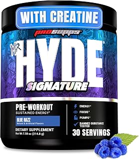 ProSupps Mr. Hyde Signature Pre Workout Powder with Creatine, Blue Razz | Beta Alanine & Caffeine - Performance, Energy, & Endurance - Clean Fitness & Gym Supplements for Men & Women, 30 Servings