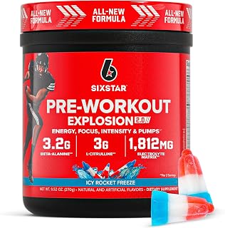 Six Star Pre-Workout Powder for Men & Women, ICY Rocket Freeze, 30 Servings | Preworkout Explosion 2.0 Energy Powder Drink Mix with Beta-Alanine & Caffeine - Energy, Focus, Intensity, & Muscle Pumps