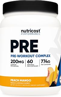 Nutricost Pre-Workout Complex Powder (Peach Mango) 60 Servings | Pre-Workout Supplement with Beta-Alanine, Taurine and Amino Acids