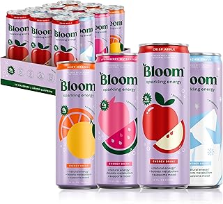 Bloom Nutrition Zero Sugar Energy Drink, Variety Pack, 12oz 12pk | 180mg natural caffeine with prebiotics, green tea extract & lychee for energy, focus and feel-good refreshment.