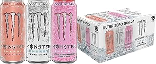 Monster Energy Ultra Variety Pack, PKZSD, Sugar Free Energy Drink, 16 Ounce | Pack of 15