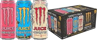 Monster Energy Juice Monster Variety Pack, PPMLPP, Energy Drink, 16 Ounce | Energy + Juice, Pack of 15