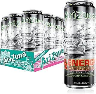 AriZona Rx Energy Watermelon Herbal Tonic - Big Can, 22 Fl Oz (12 Pack)