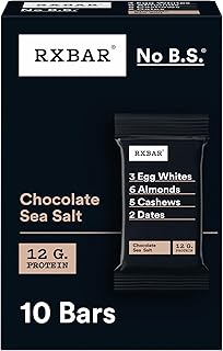 RXBAR Protein Bars, 12g Protein, Gluten Free Snacks, Chocolate Sea Salt, 18.3oz Box (10 Bars)