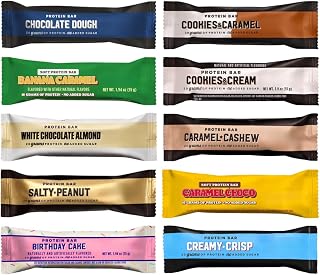 BarebeIs Protein Bars Variety Pack - 10 Flavor Assortment, Protein Snacks with 20g of Protein - (Pack of 10)