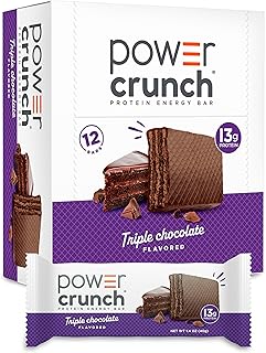 Power Crunch Triple Chocolate Protein Bars, 12 Ct, 1.4 oz Each | On-the-go Power Crunch triple chocolate protein snack bars, crispy crunch bars