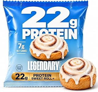 Legendary Foods Cinnamon Protein Sweet Rolls, 22g Protein, 10 Count | Pre or Post Workout Protein Bar, Gluten Free Food, Healthy Breakfast Snack for Adults and Kids, Keto Rolls, Mid day Snack