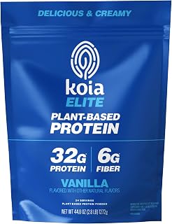 Koia Elite, Plant-Based Protein Powder with Prebiotic Fiber, Dairy-Free | Plant-Based Powder with 32 g of Protein and 6 g of Fiber, Easy to Mix for a Smooth and Creamy Texture, Non-GMO and Dairy-Free