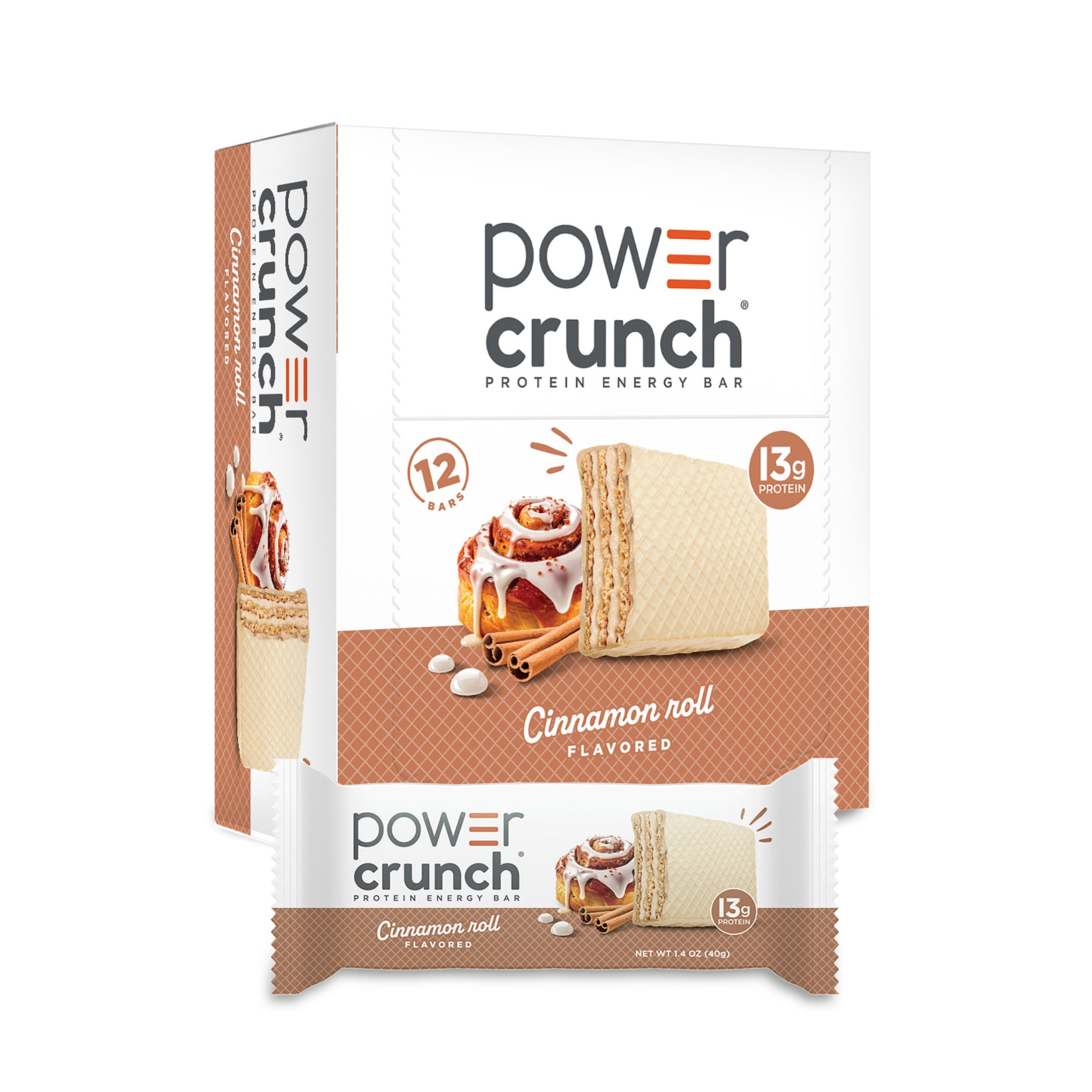 Power Crunch Cinnamon Bars 1.4oz, 12 Count