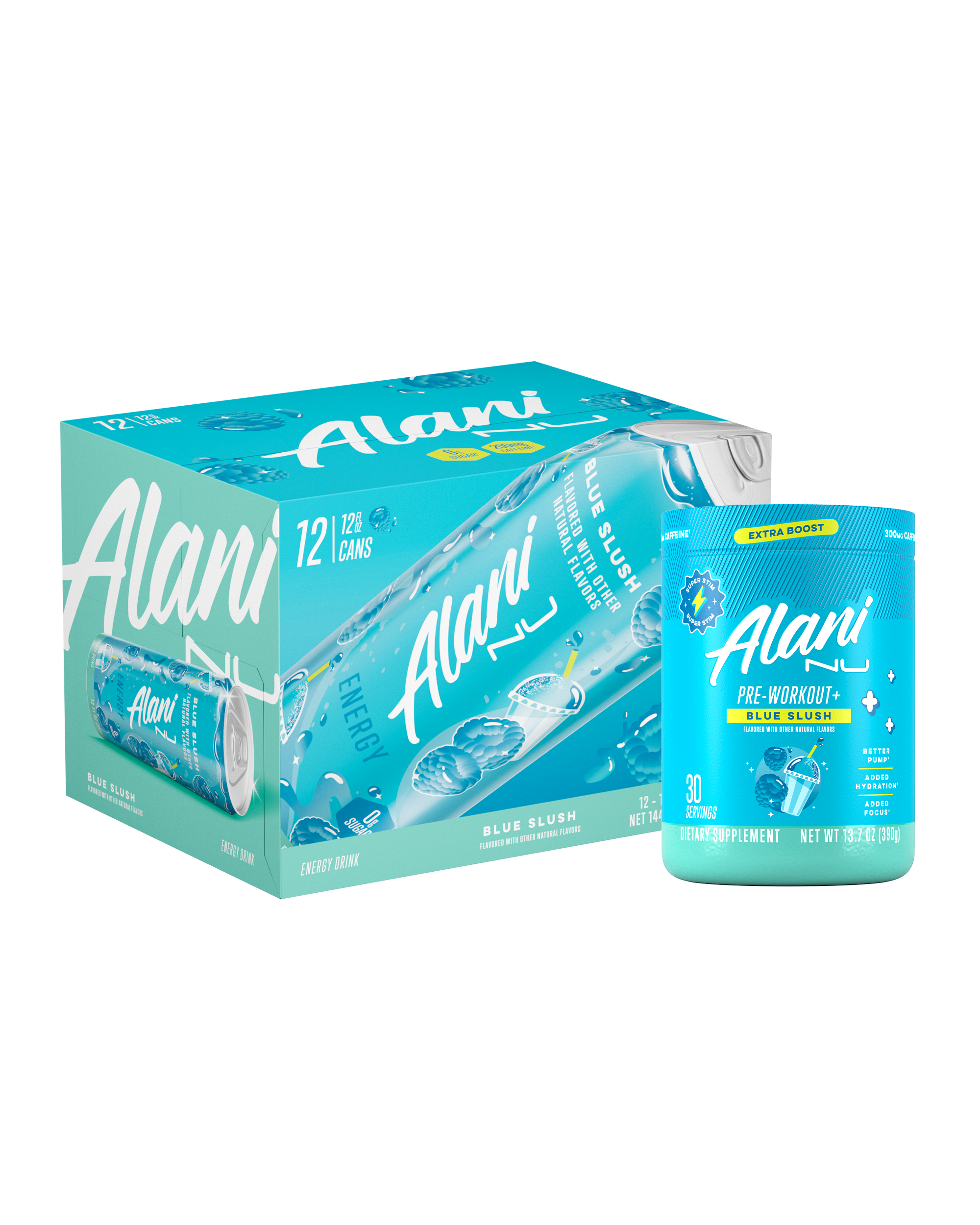 Alani Nu energy drink & pre-workout+ - blue slush
