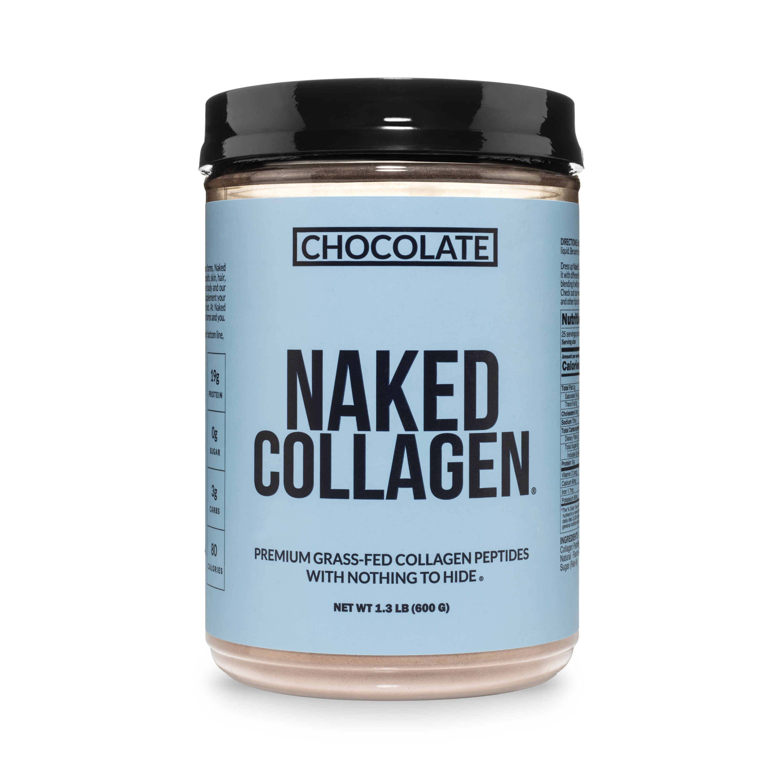 Naked Nutrition Chocolate Collagen Peptides Powder | Naked Collagen - 1.3 LB