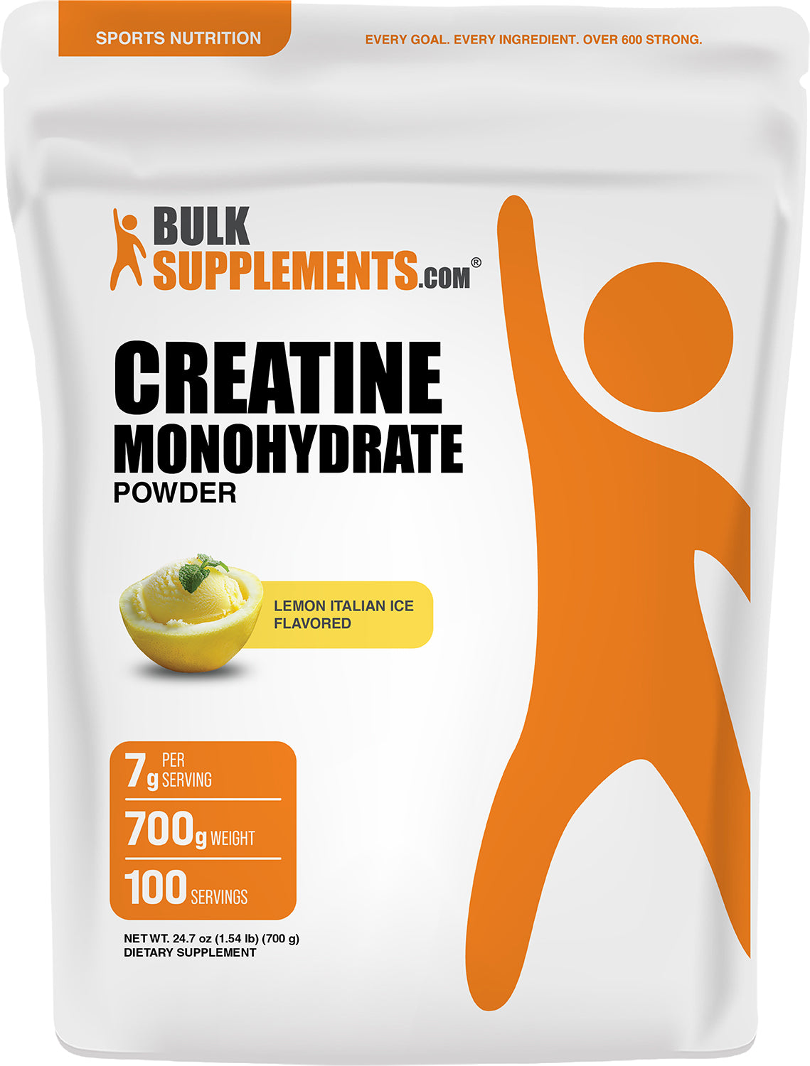 BulkSupplements.com Creatine Monohydrate Powder - Lemon Italian Ice