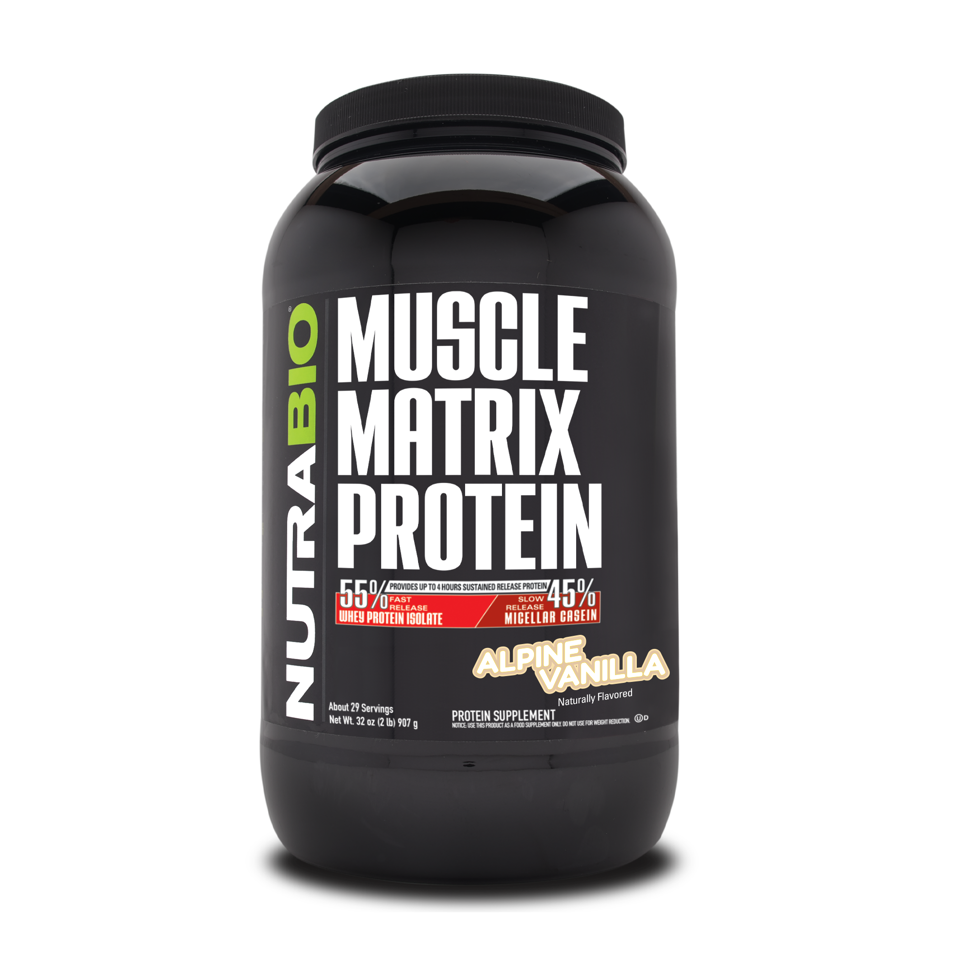 NutraBio Muscle Matrix: Whey/Casein Protein Blend