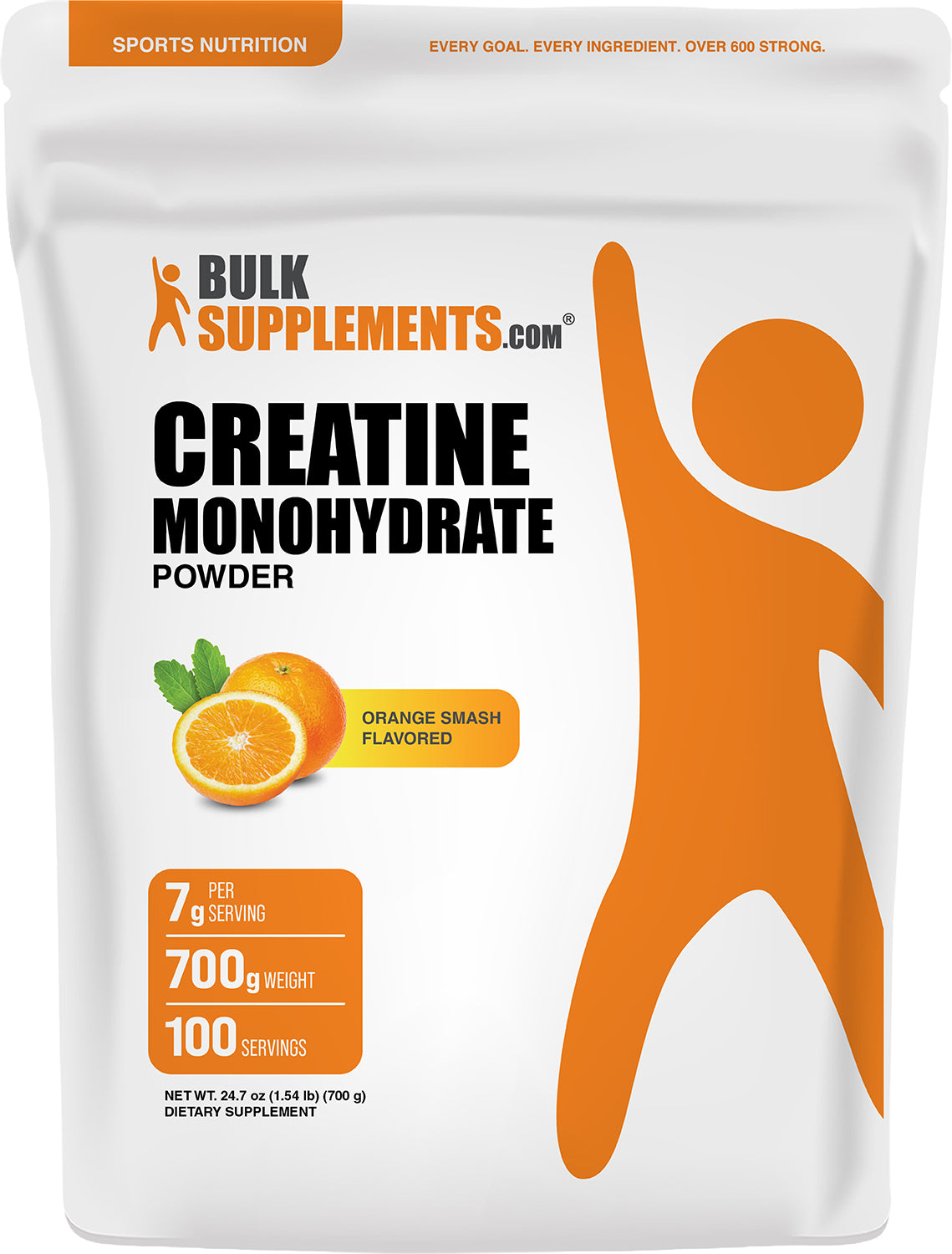 BulkSupplements.com Creatine Monohydrate Powder - Orange Smash
