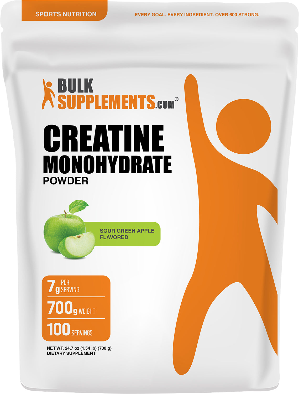 BulkSupplements.com Creatine Monohydrate Powder - Sour Apple
