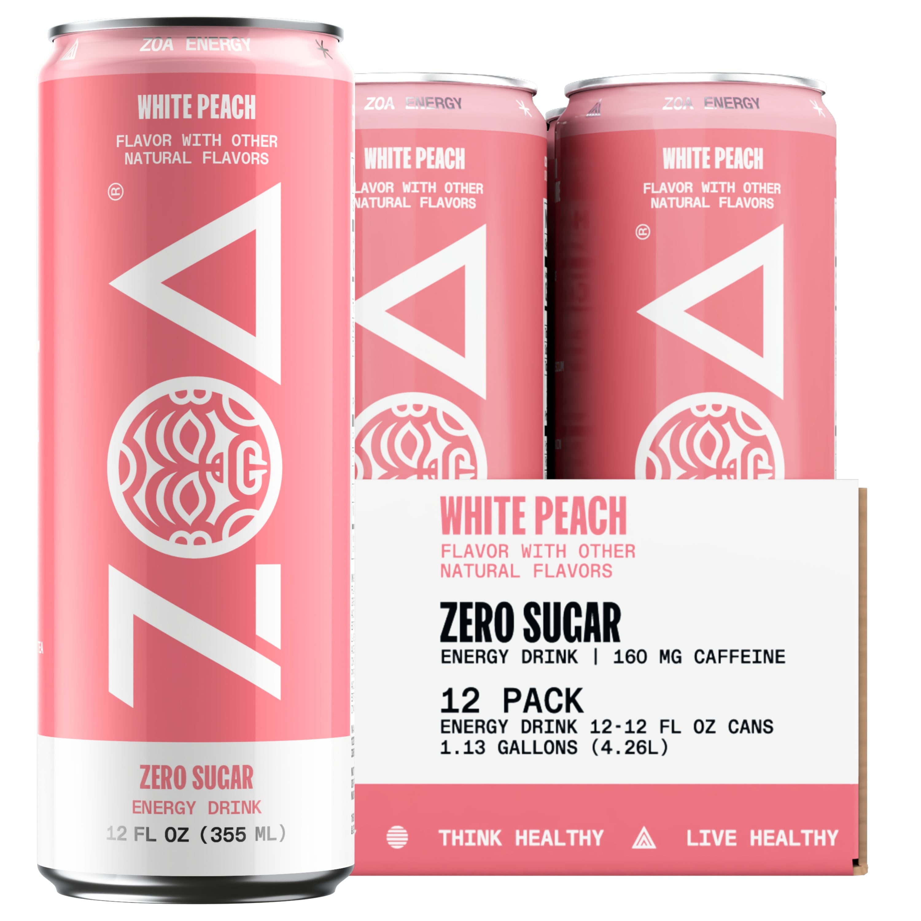 ZOA Energy LLC White Peach 12oz