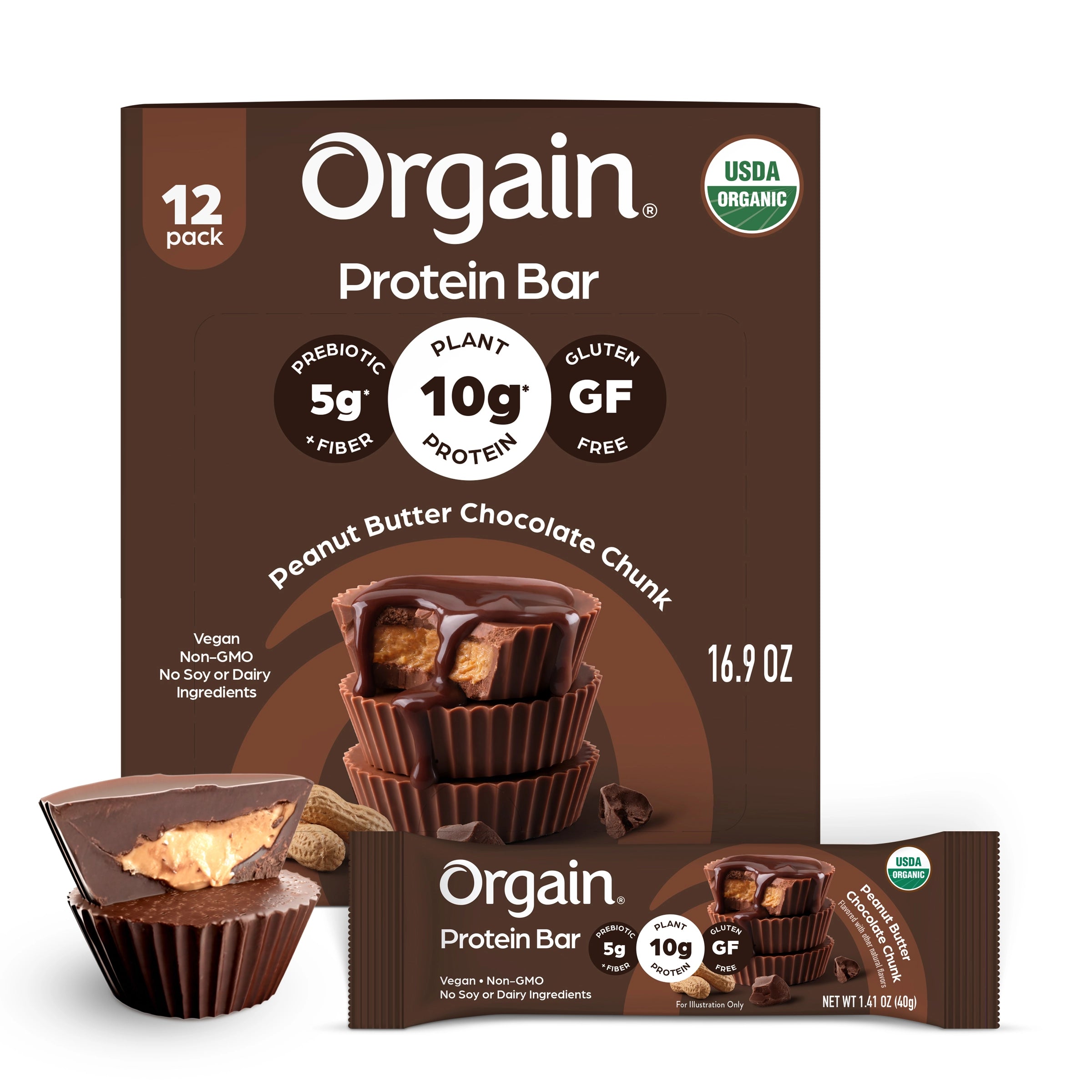 Orgain Organic Protein Bar - Peanut Butter Chocolate Chunk