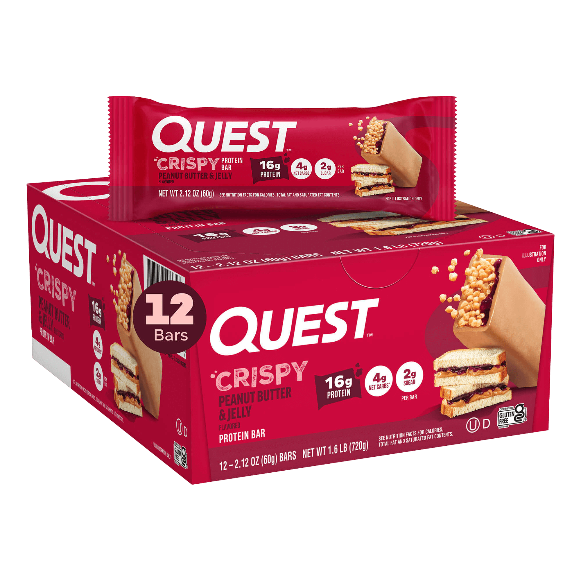 Quest Peanut Butter & Jelly Crispy Hero Protein Bars