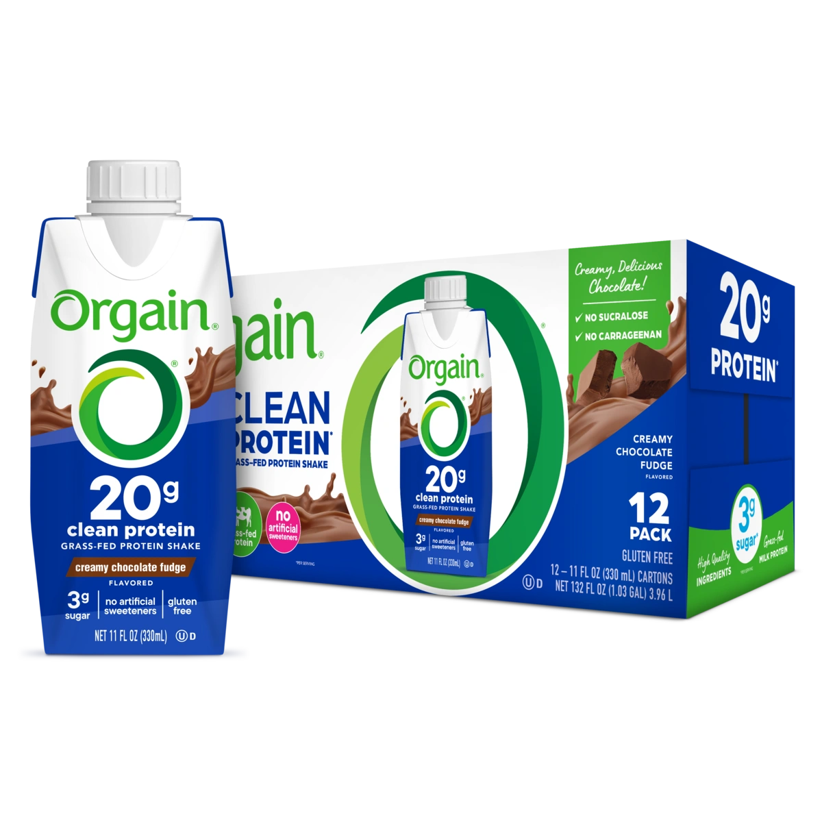 Orgain 20g Clean Protein Shake - Creamy Chocolate Fudge