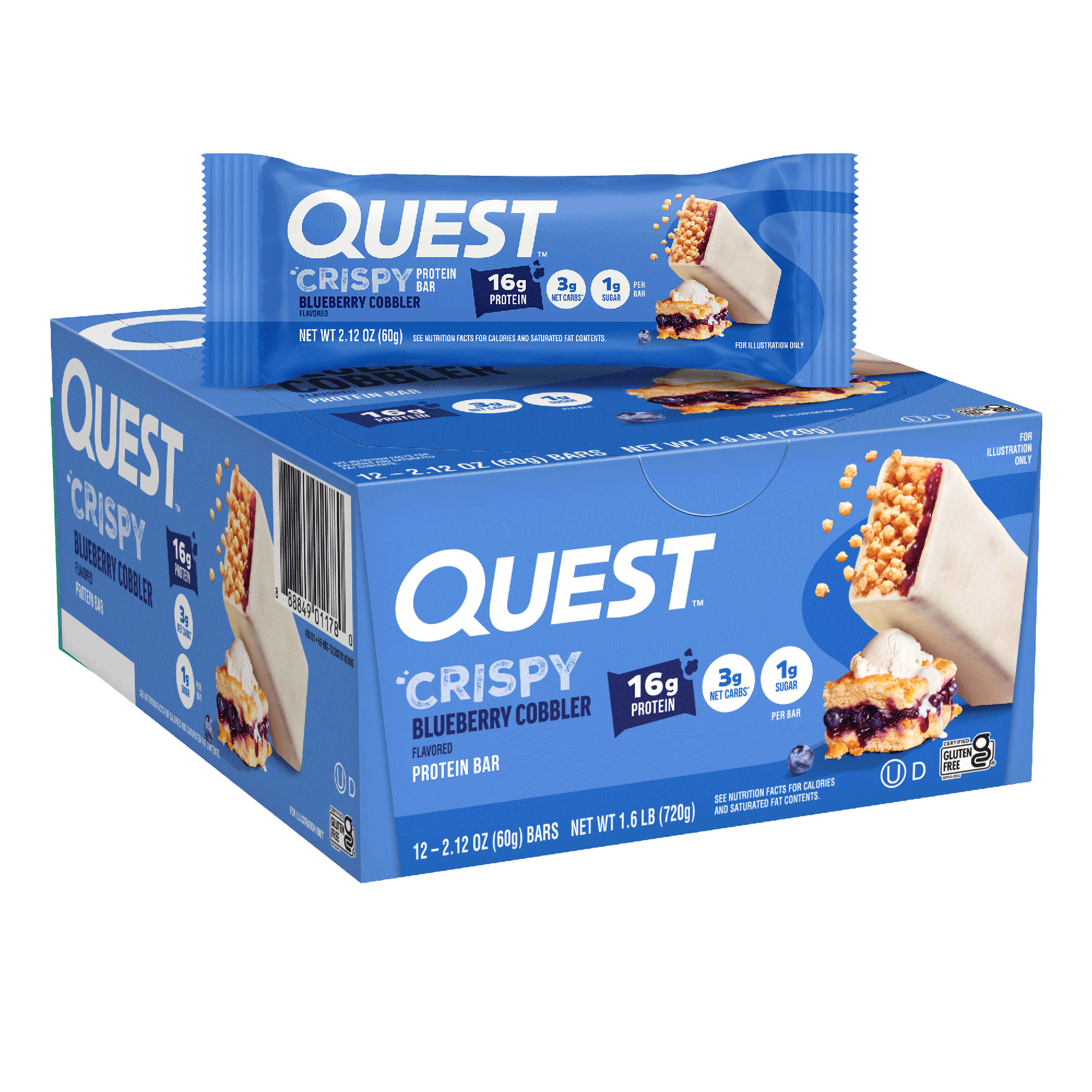 Quest Nutrition Blueberry Cobbler Crispy Hero Protein Bars