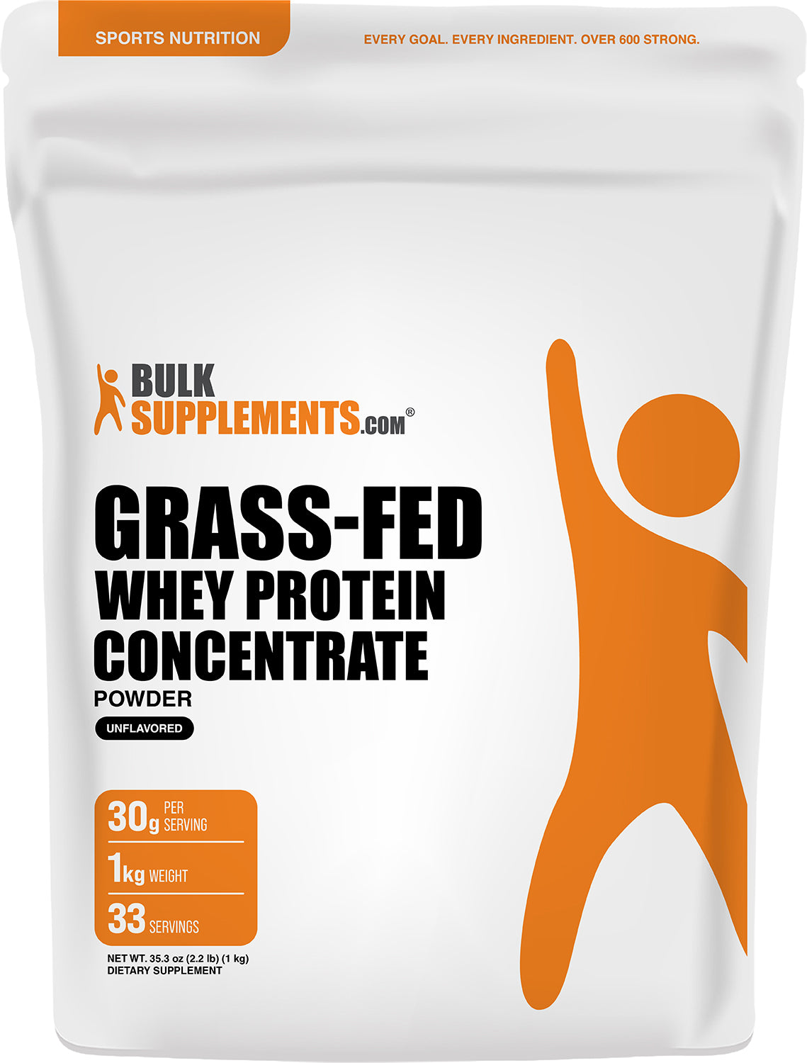 BulkSupplements.com Grass-Fed Whey Protein Concentrate Powder