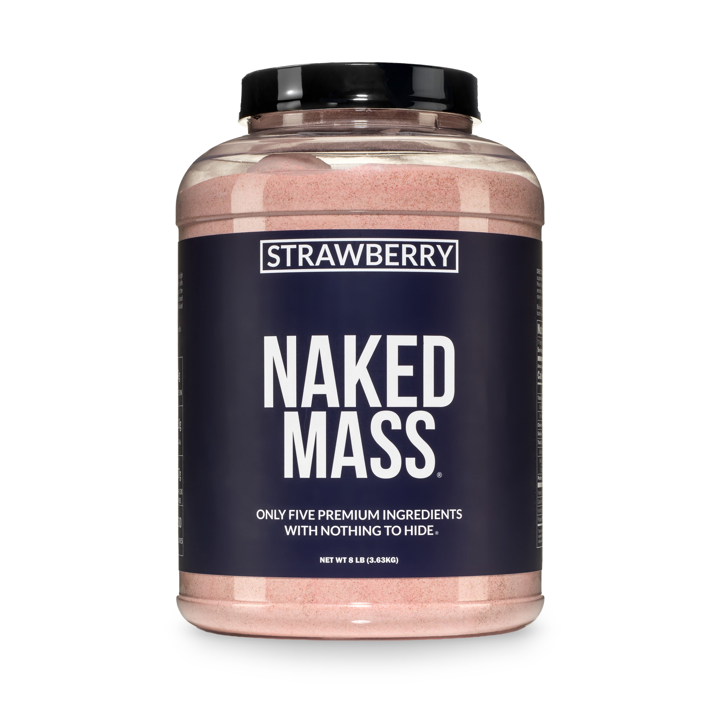 Naked Nutrition Strawberry Mass Gainer Protein Supplement | Naked Mass - 8LB