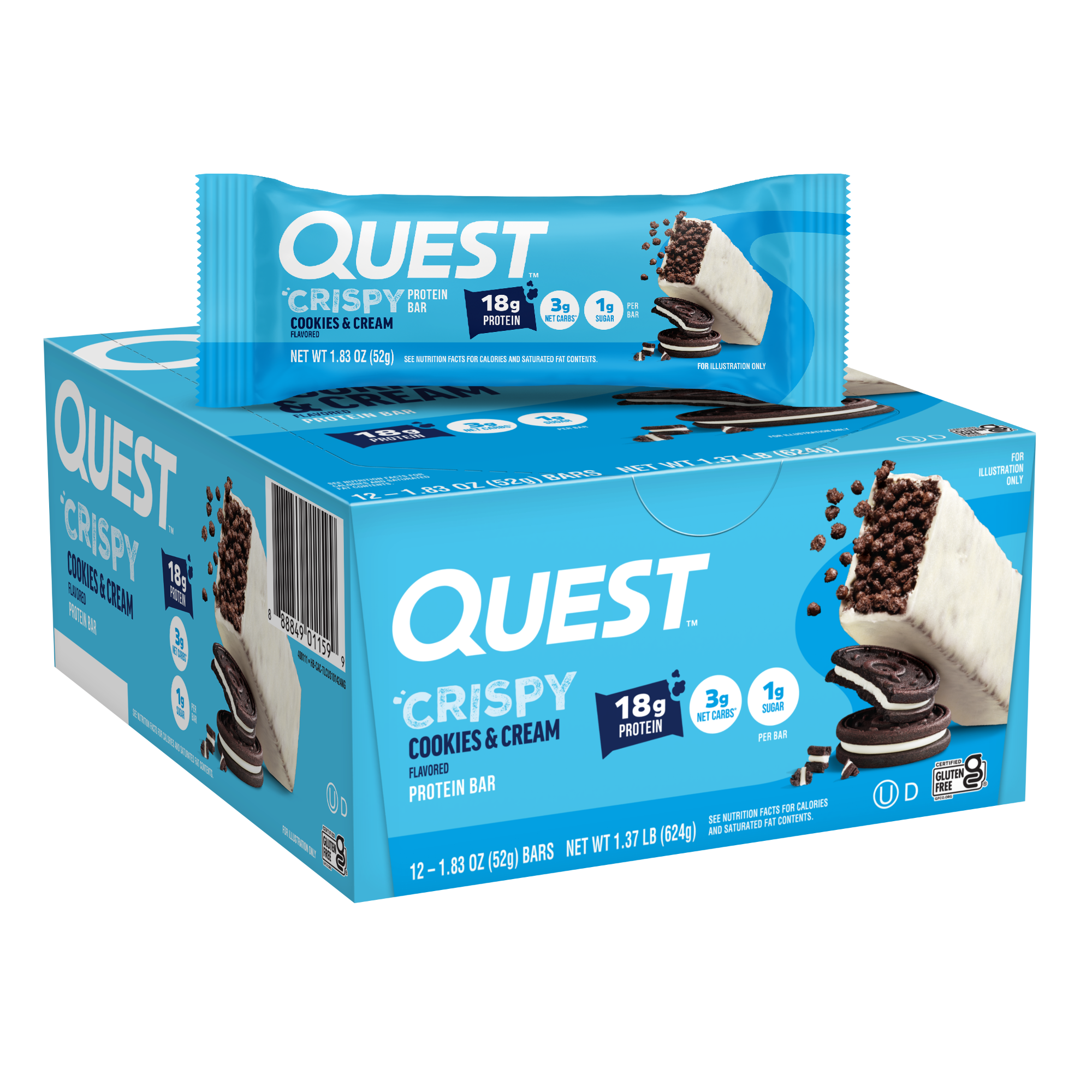 Quest Nutrition Cookies & Cream Crispy Hero Protein Bars