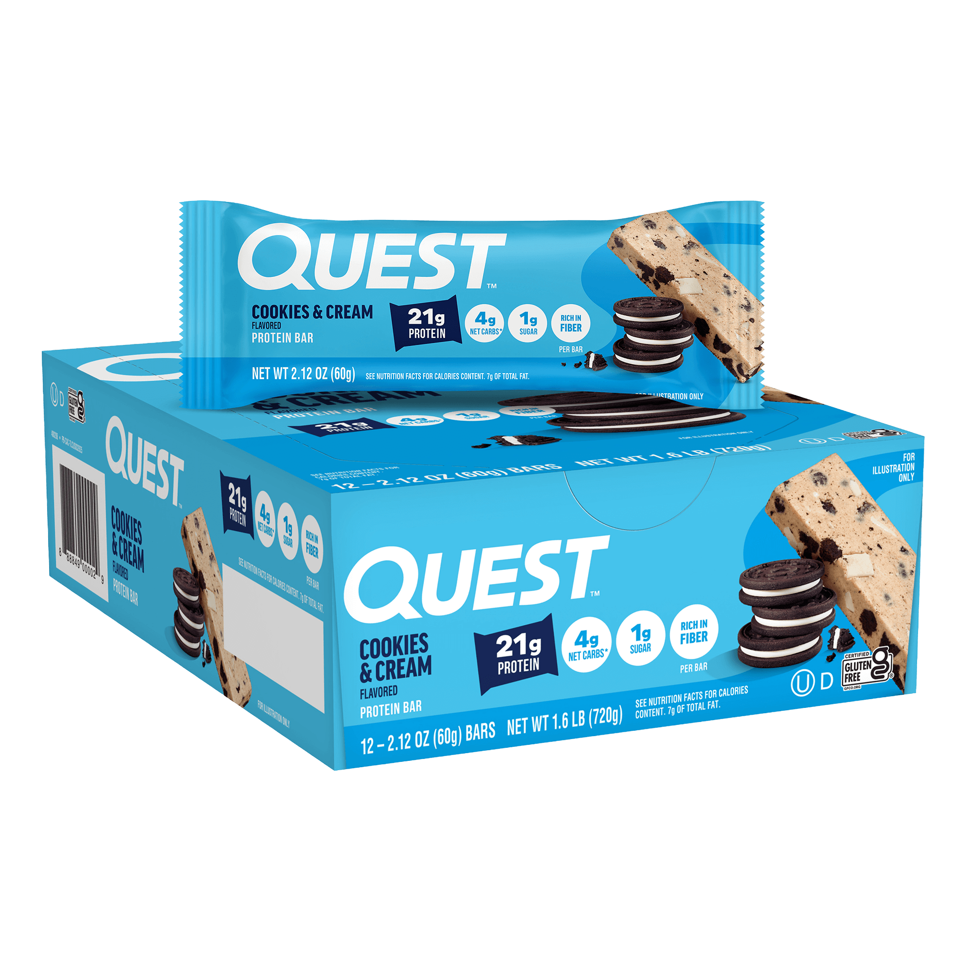 Quest Nutrition Cookies & Cream Protein Bars