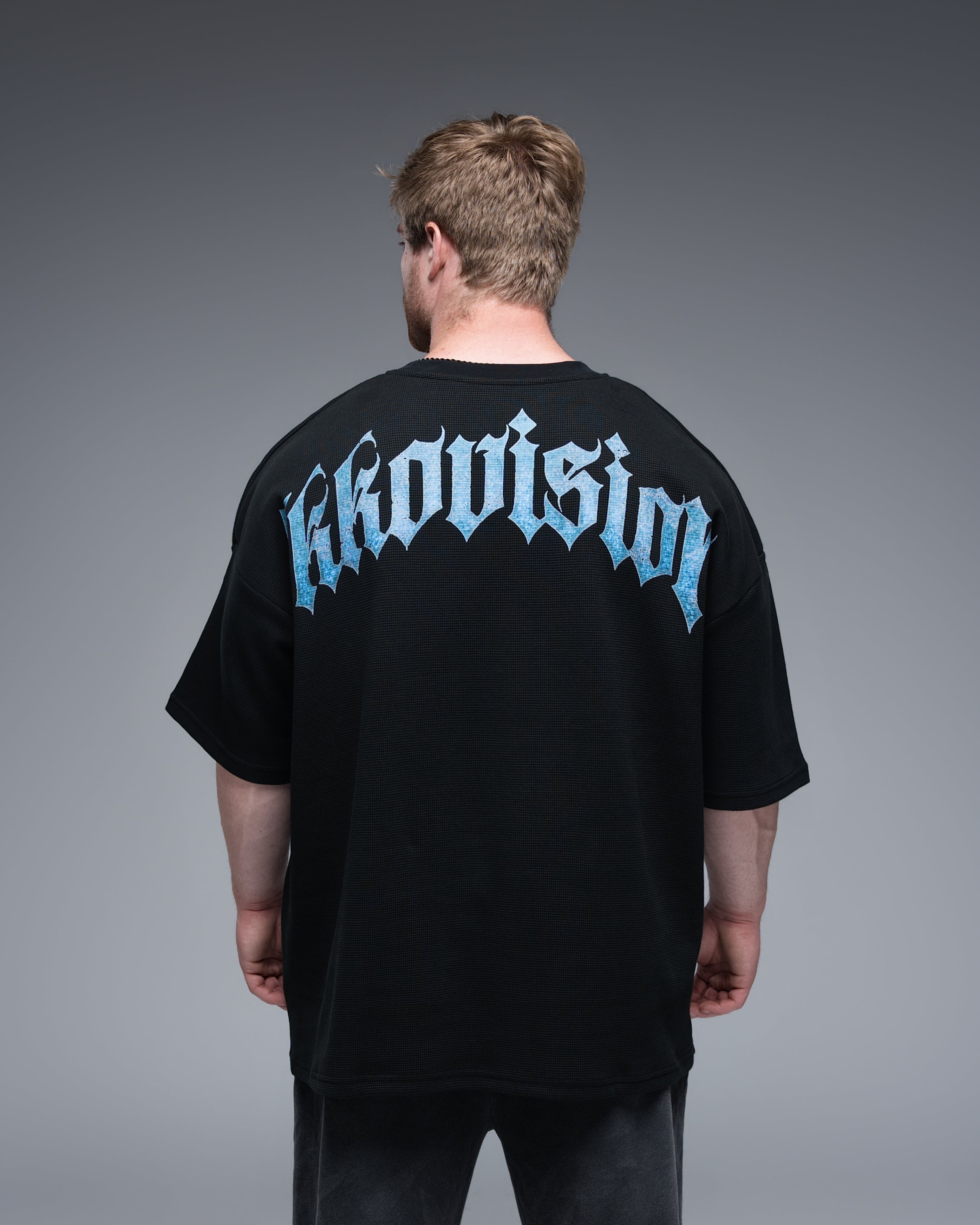 ekkovision Waffle Project: Blue Pulse Heavy Weight Pump Cover 100% Cotton
