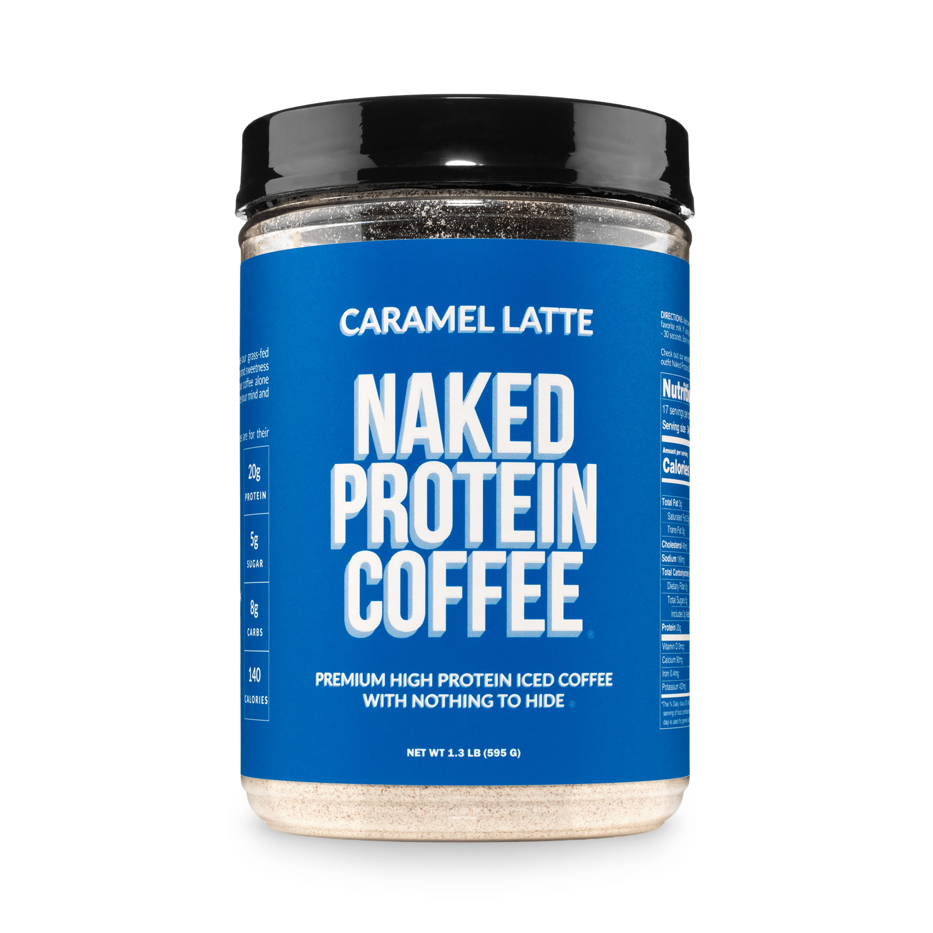 nakednutrition Caramel Latte Protein Iced Coffee | Naked Protein Coffee - 17 Servings