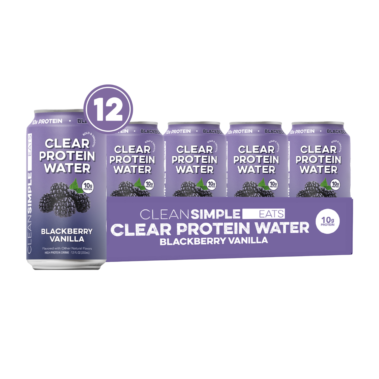 Clean Simple Eats Clear Protein Water: Blackberry Vanilla (12 Oz. | 12 Pack)