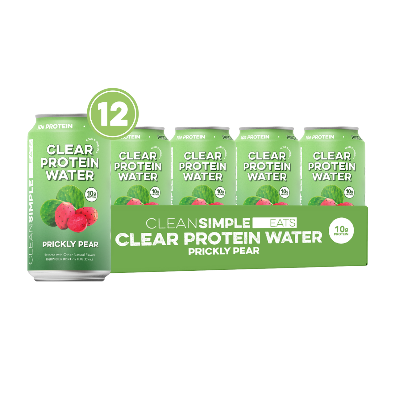 Clean Simple Eats Clear Protein Water: Prickly Pear (12 Oz. | 12 Pack)