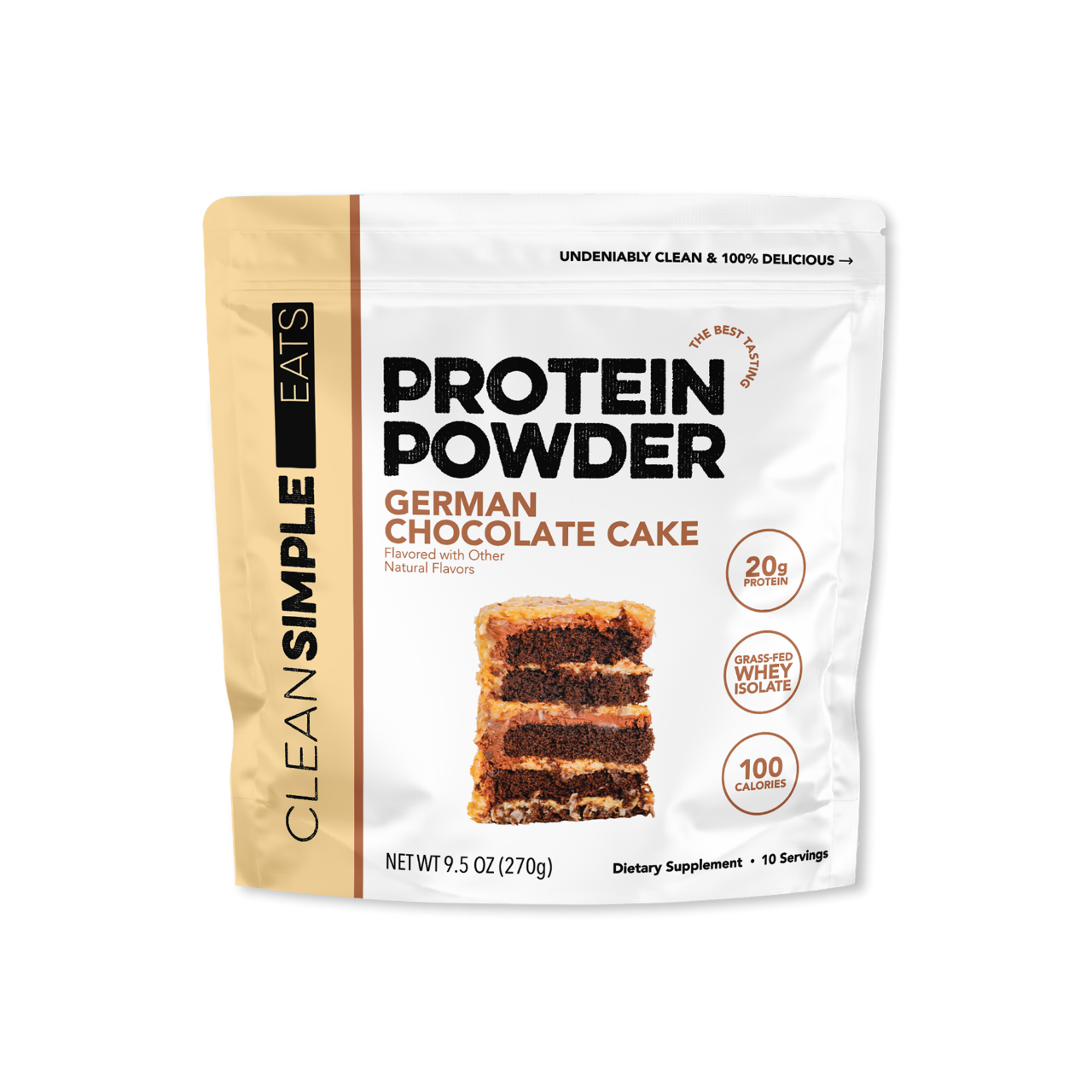 Clean Simple Eats Protein Powder: German Chocolate Cake (10 Serving Bag)