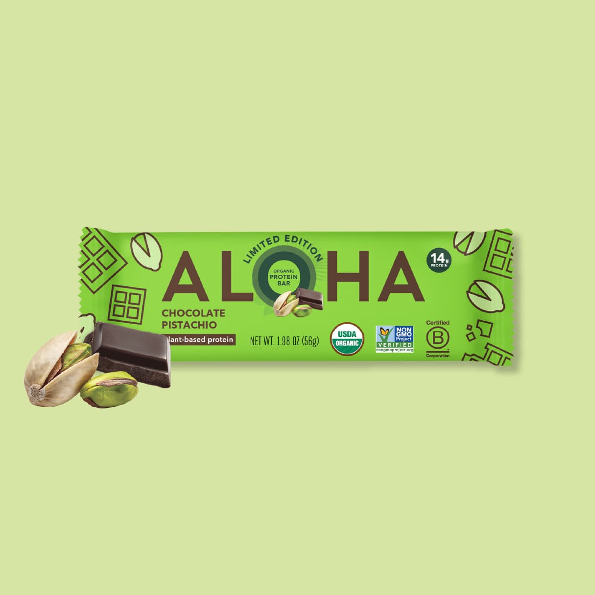 ALOHA Chocolate Pistachio - Protein Bars