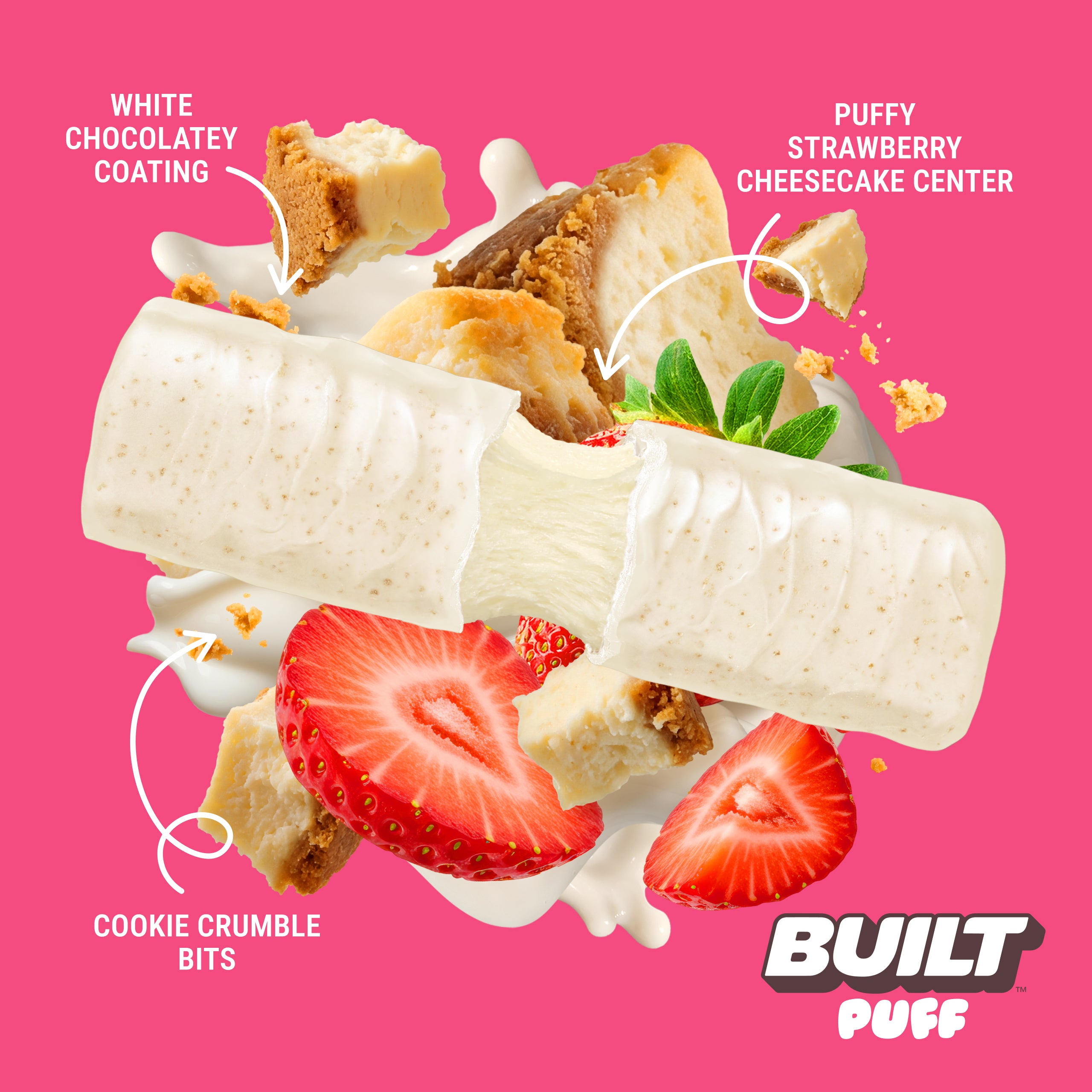 BUILT Strawberry Cheesecake