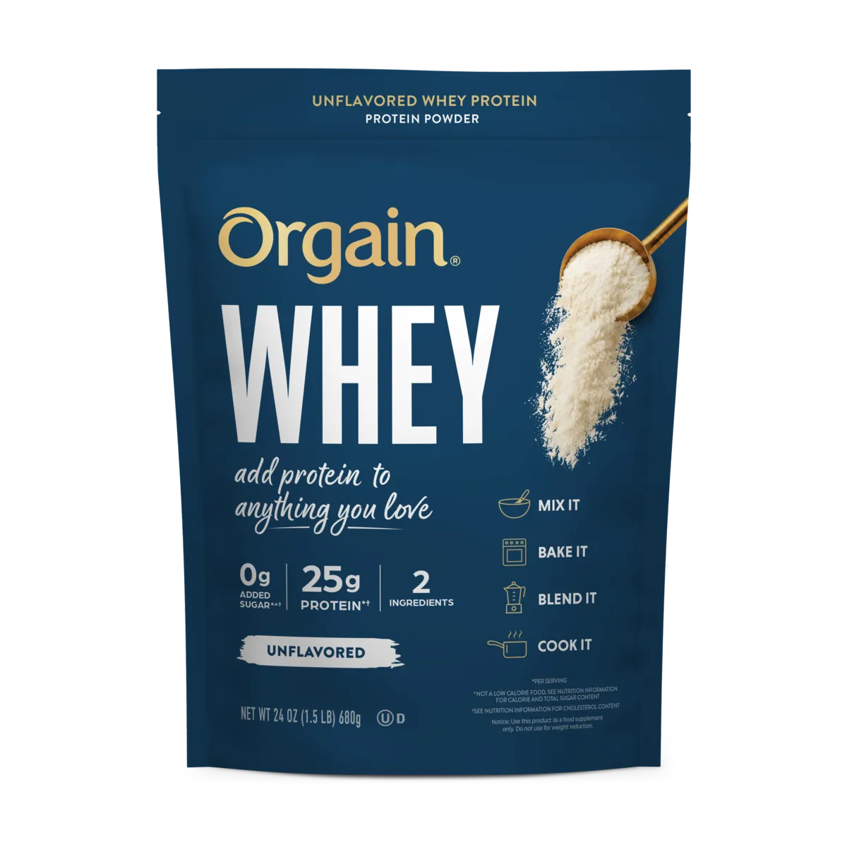 Orgain Whey Protein Powder - Unflavored