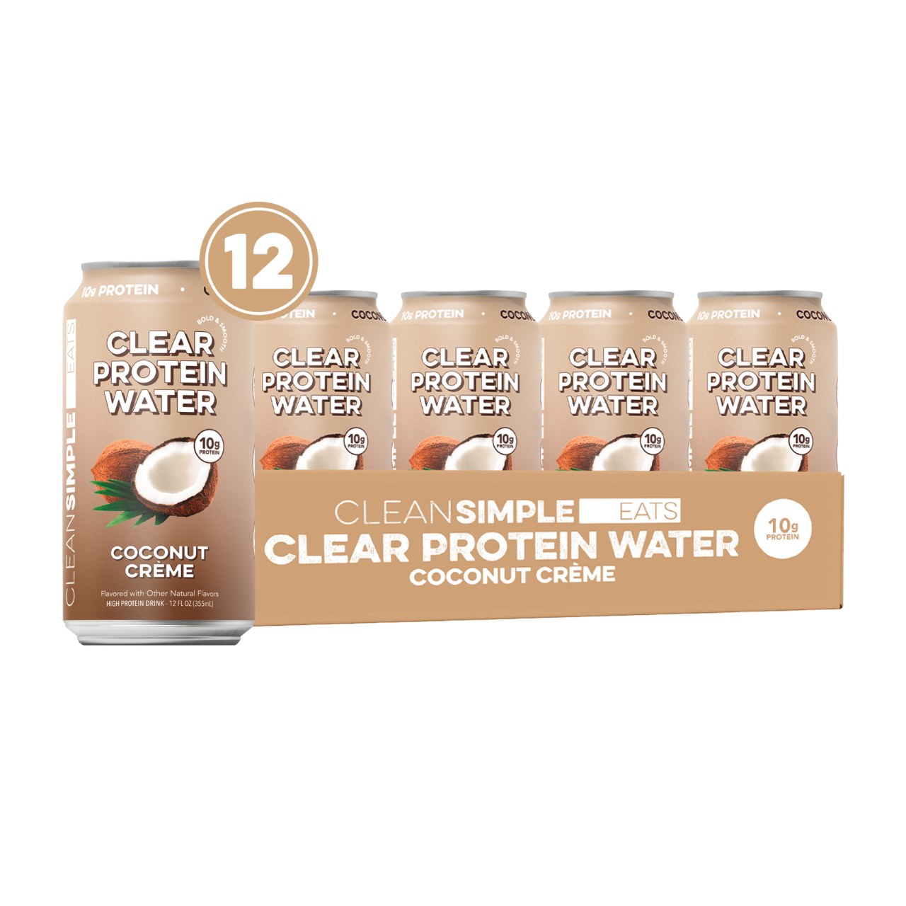 Clean Simple Eats Clear Protein Water Coconut Creme 12 Oz 12 Pack