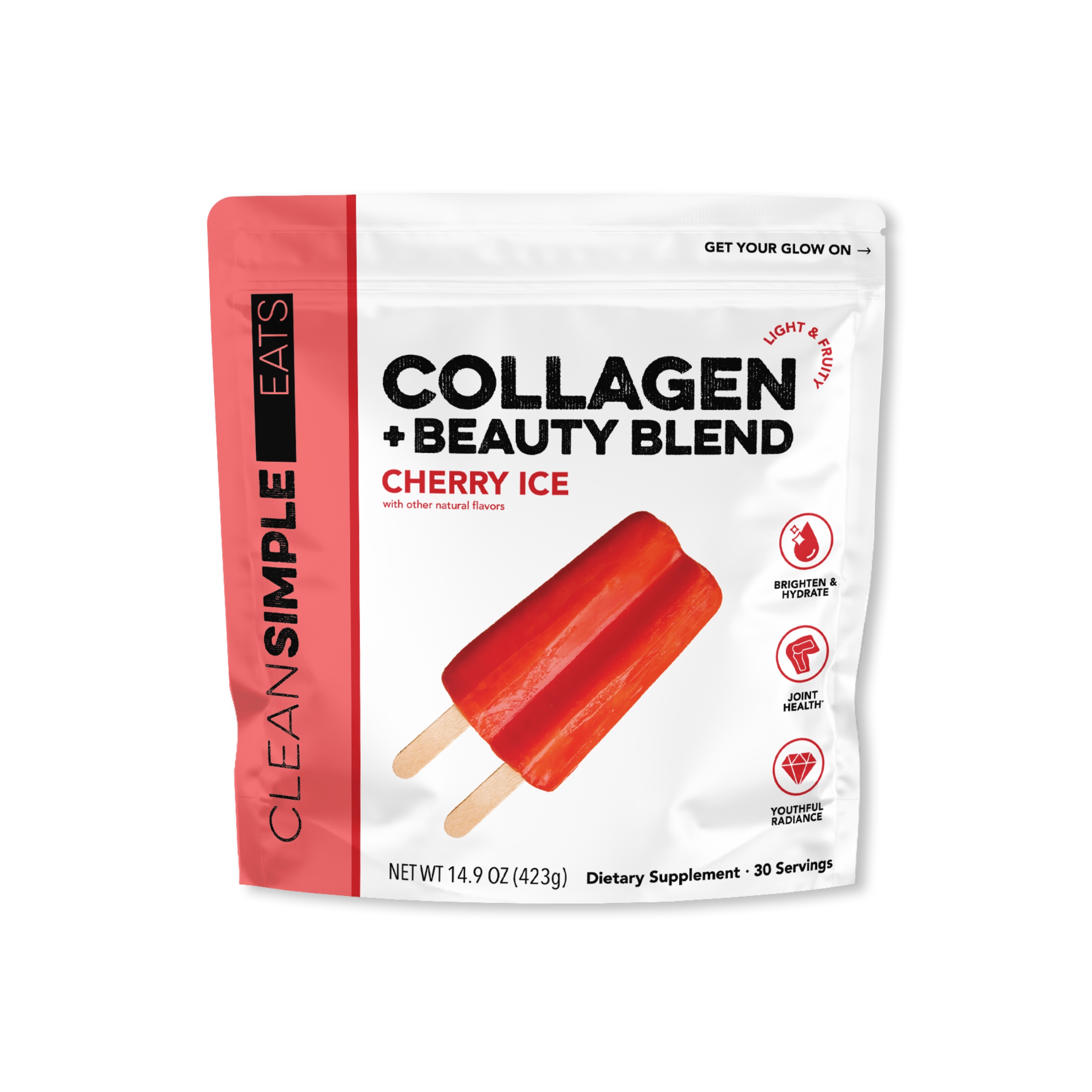 Clean Simple Eats Collagen Peptides Cherry Ice