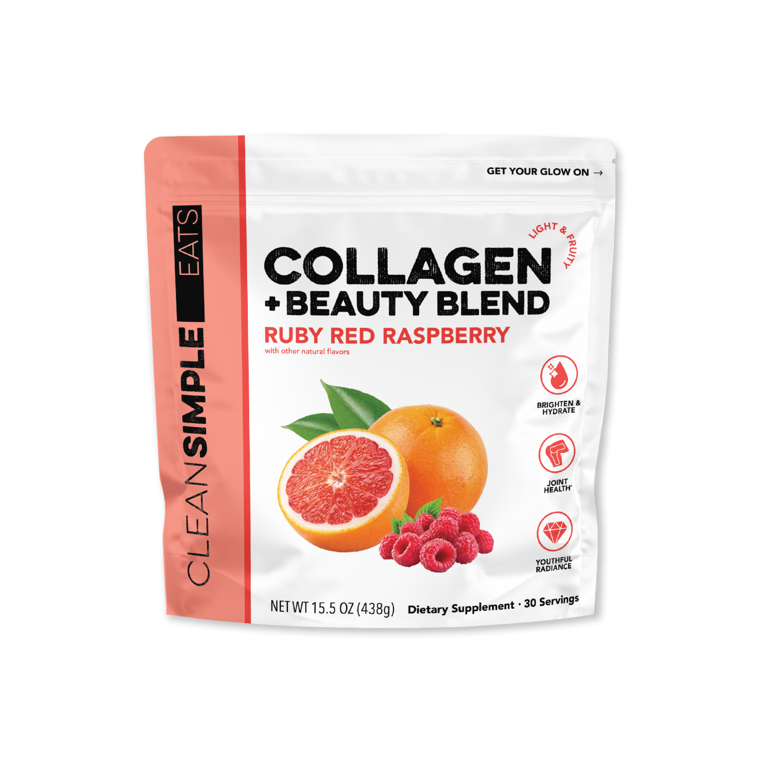 Clean Simple Eats Collagen Peptides Ruby Red Raspberry