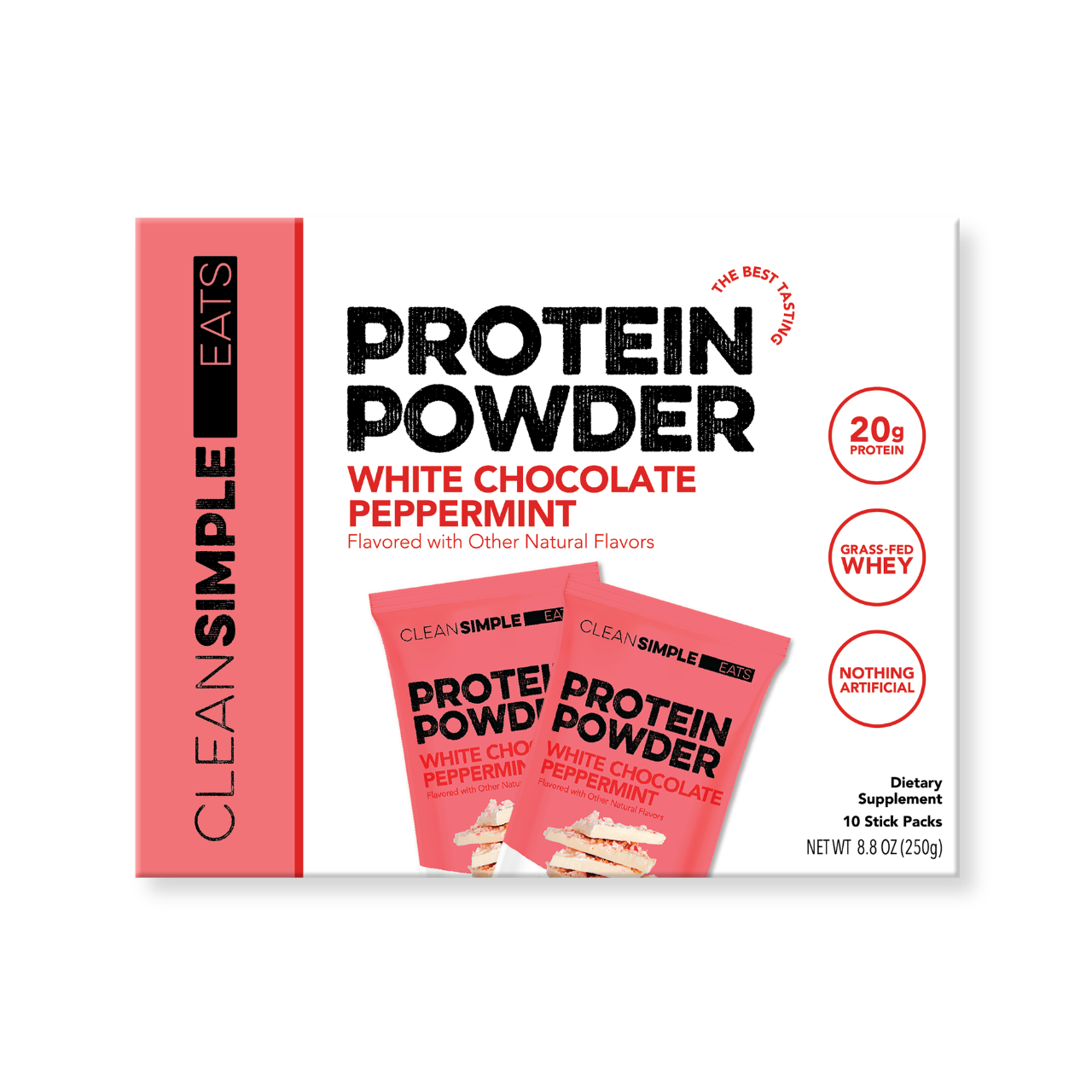 Clean Simple Eats White Chocolate Mint Protein Powder Packets
