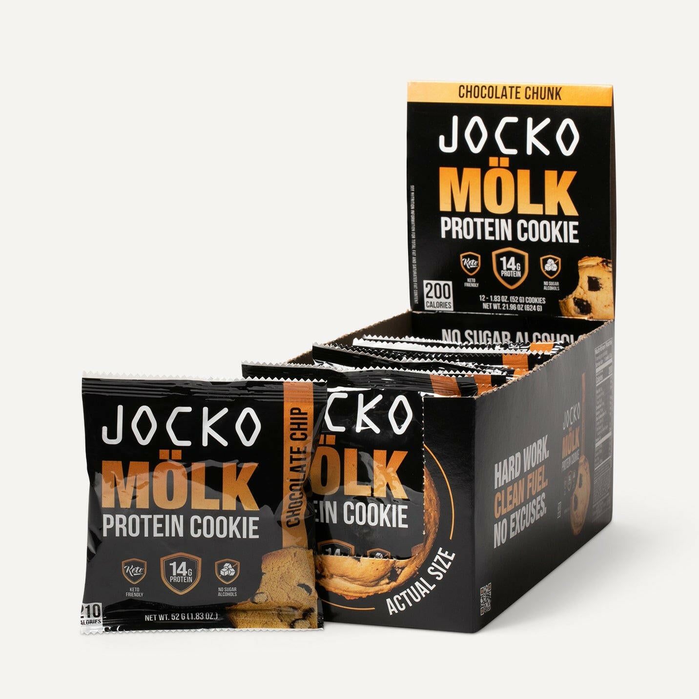 JOCKO FUEL Jocko Molk Chocolate Chip Protein Cookies 12 Pack