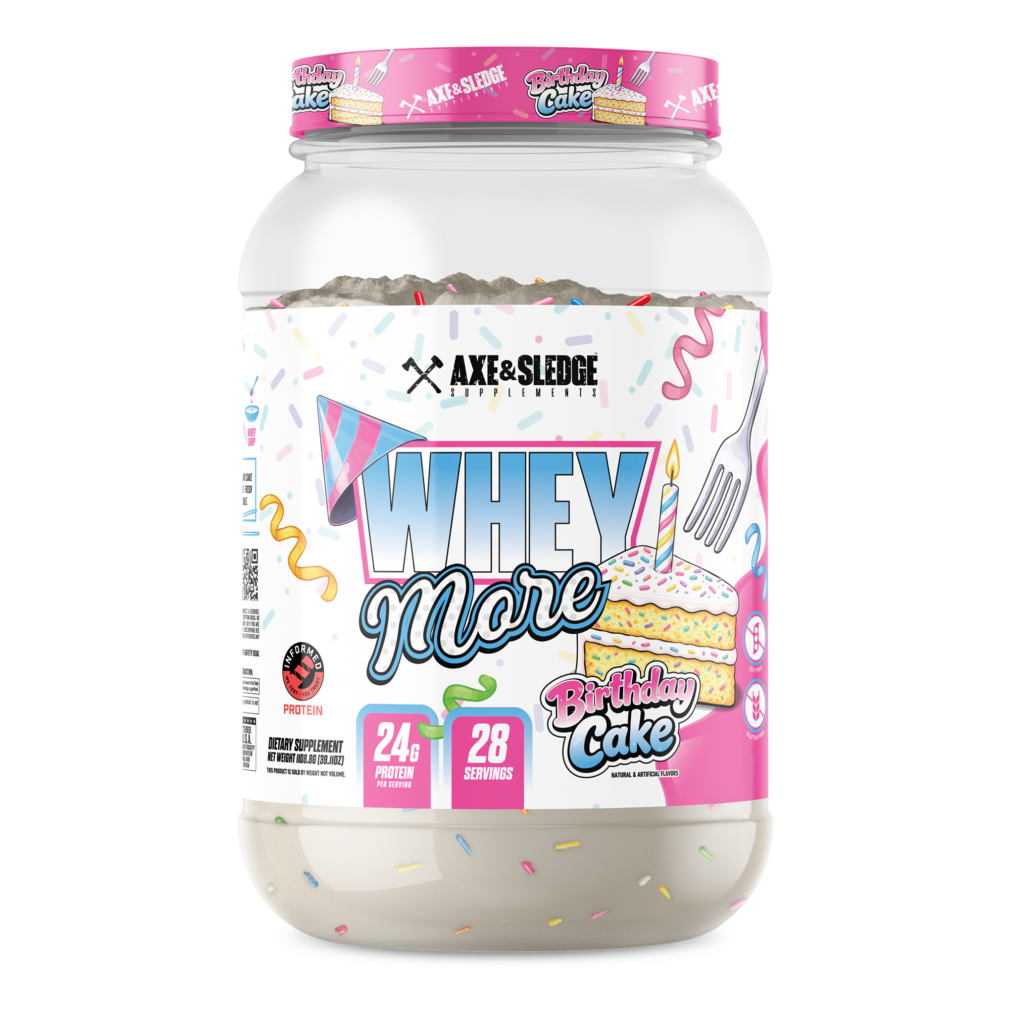 Axe & Sledge Supplements Whey More Birthday Cake