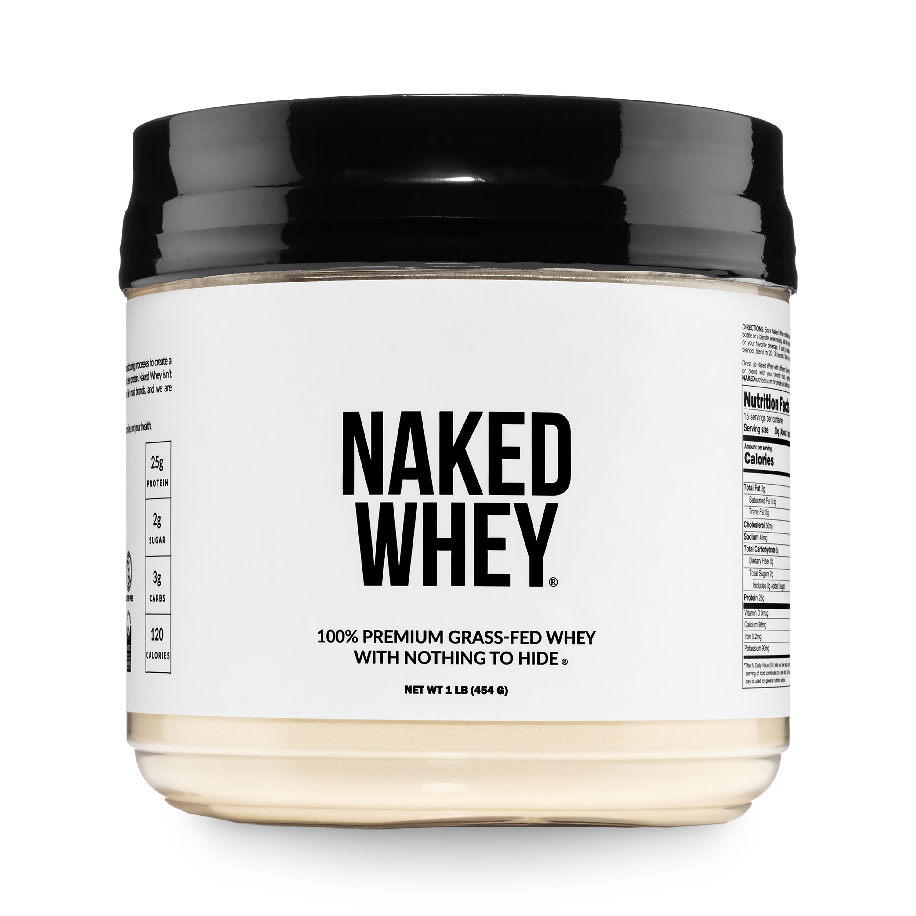 Naked Nutrition Grass Fed Whey Protein Powder | Naked Whey - 1LB