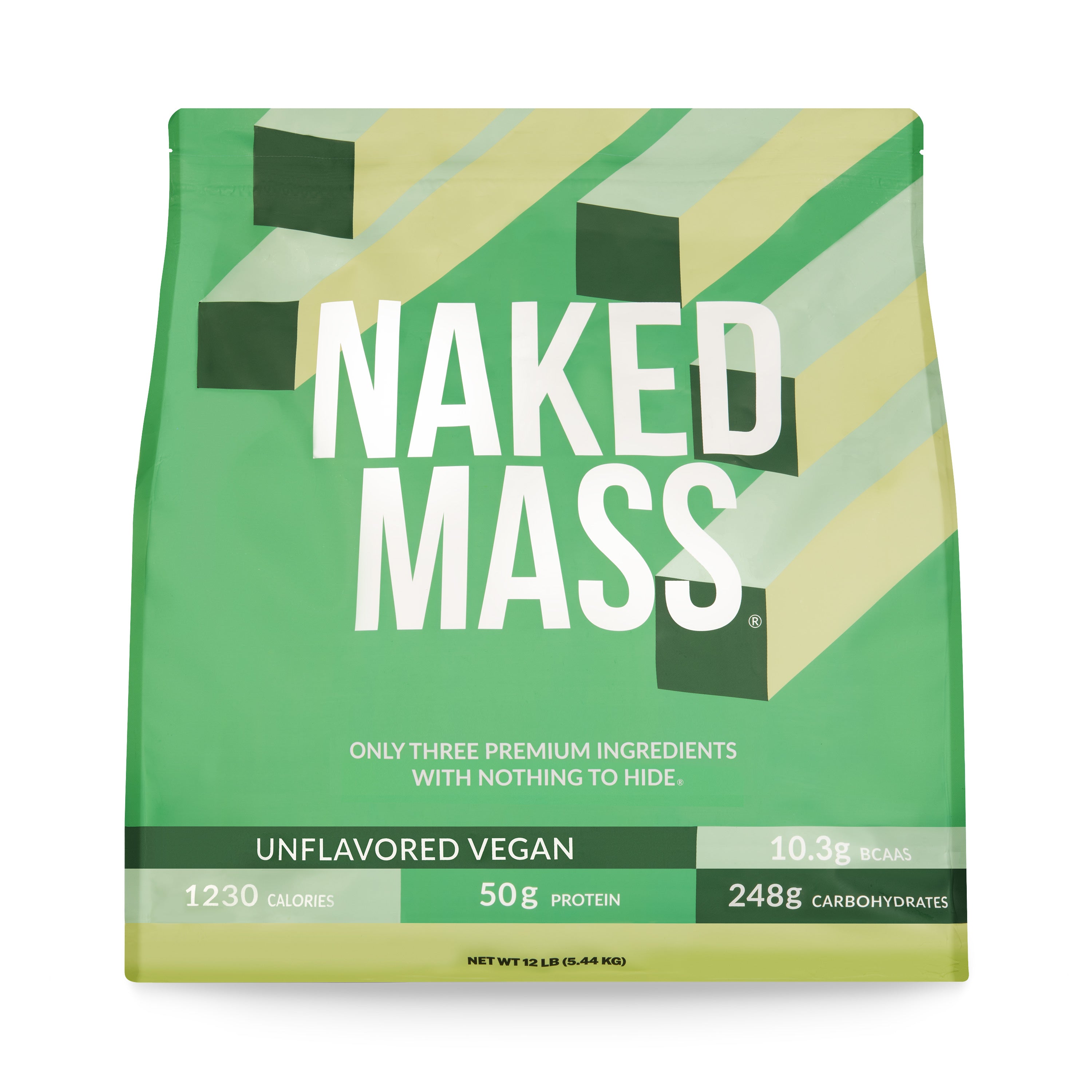 Naked Nutrition Vegan Mass Gainer Supplement | Naked Vegan Mass - 12LB