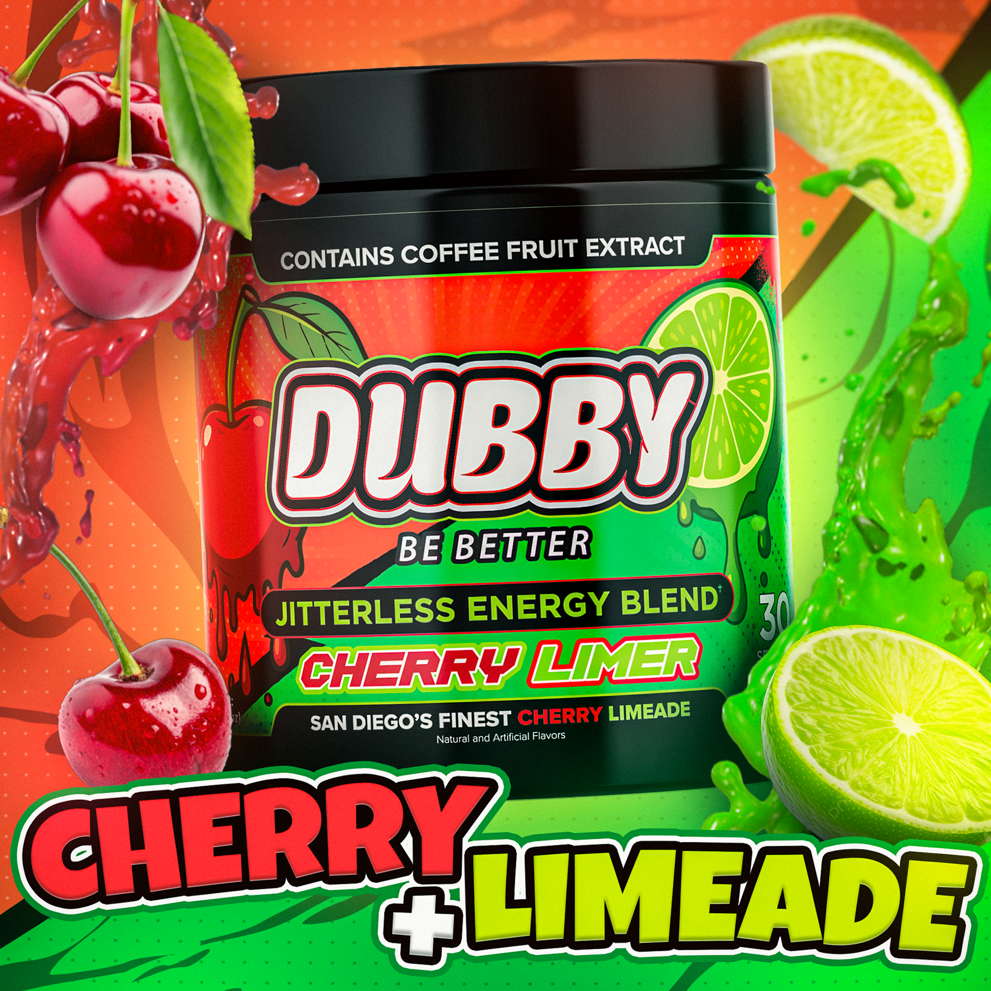 dubbyenergy Cherry Limer Energy Drink Tub