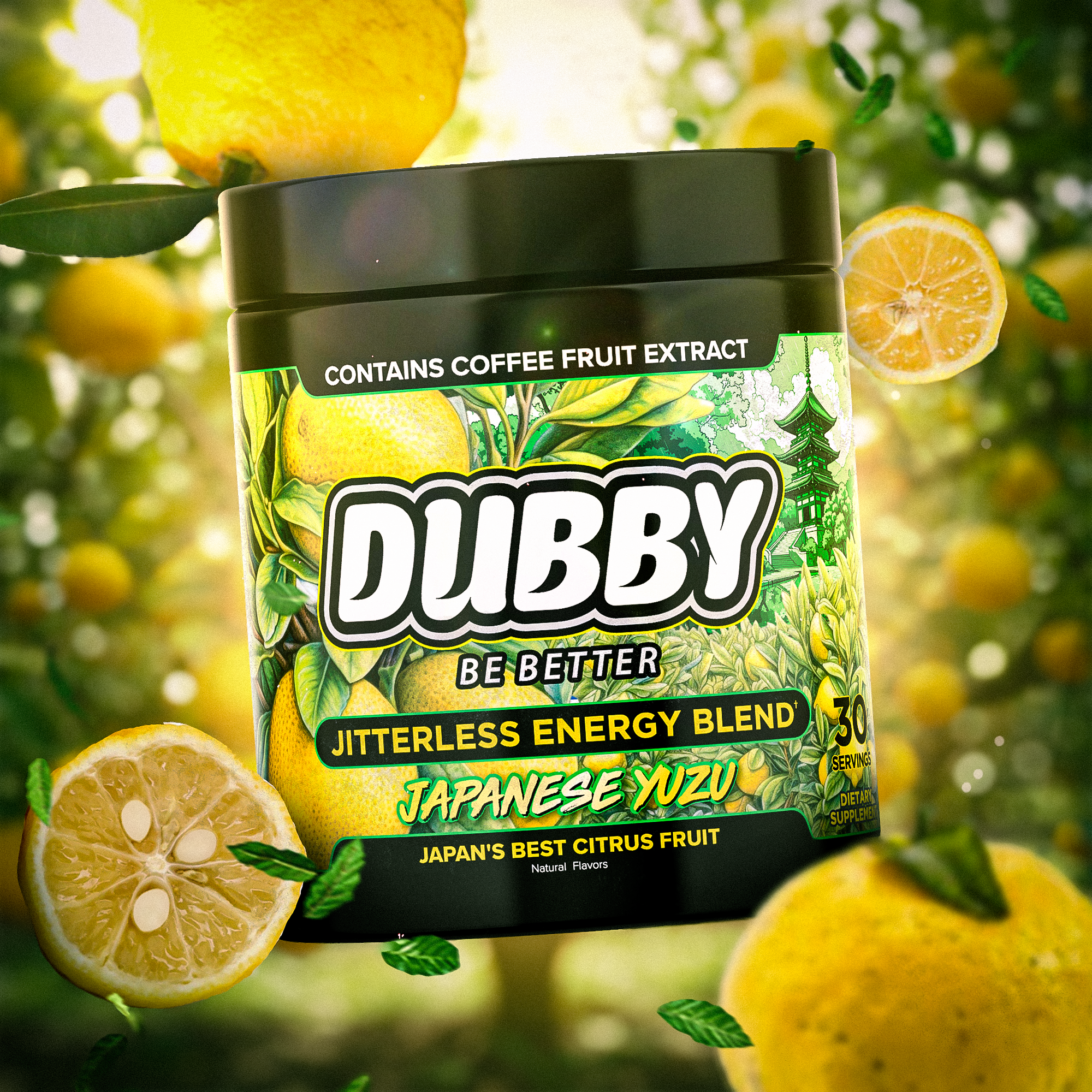 dubbyenergy Japanese Yuzu Flavor Energy Drink Tub