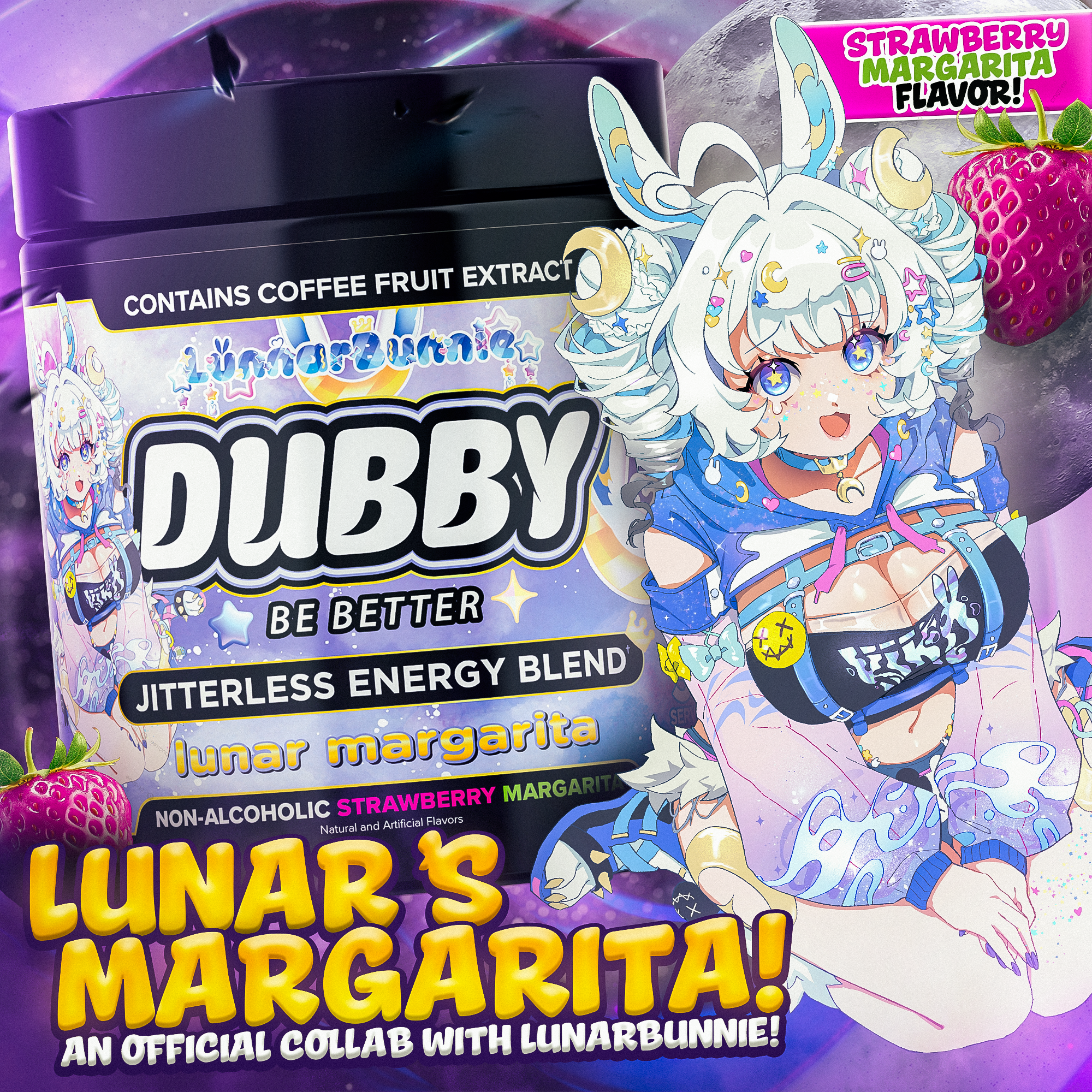 dubbyenergy Lunar Strawberry Margarita Energy Drink Tub